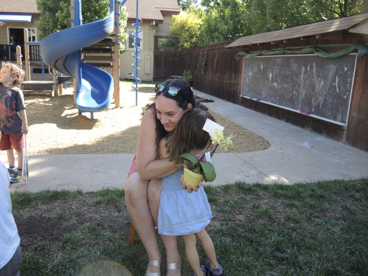 Bridgid with children outdoors